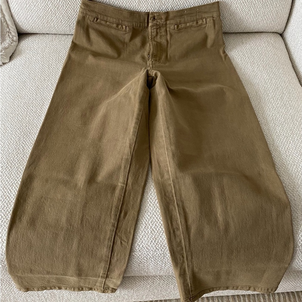 Madewell Emmet Wide-Leg Pants in Olive Brown